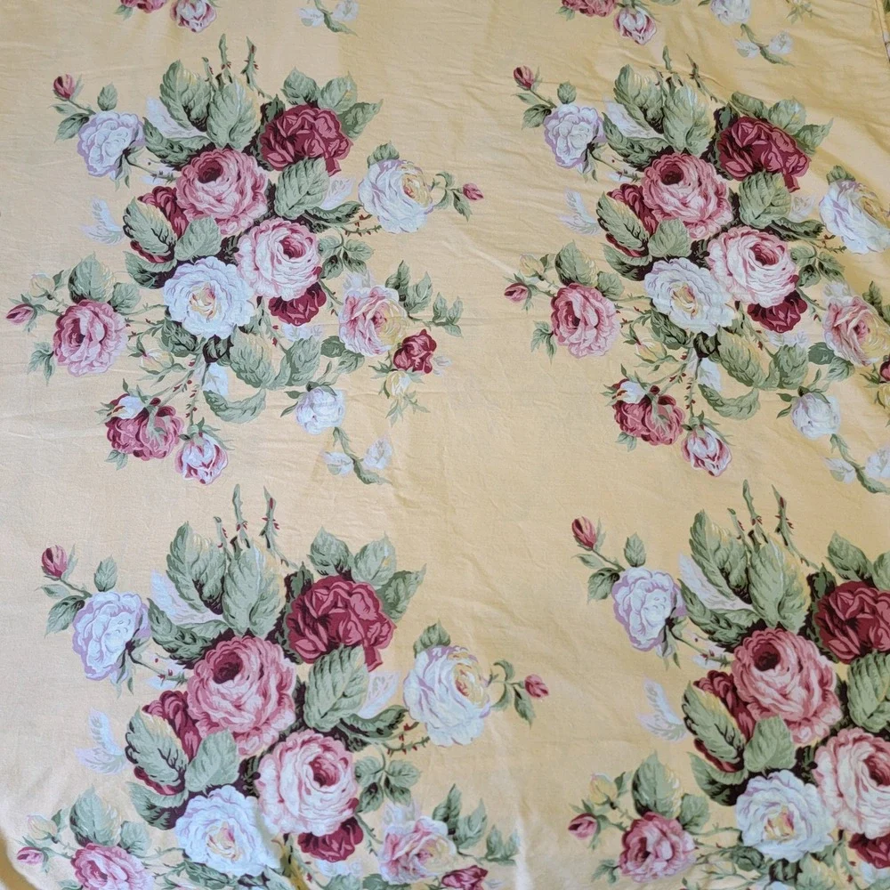 VTG Ralph Lauren Kathleen Yellow Floral Rose Cotton Duvet Cover Full Queen USA